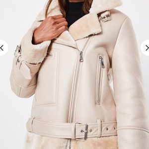 Missguided Beige Aviator Jacket